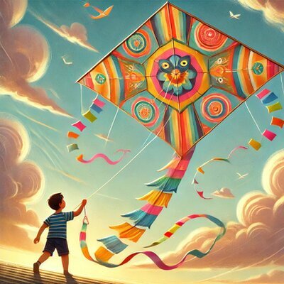 Ein großer Drachen zum Steigenlassen